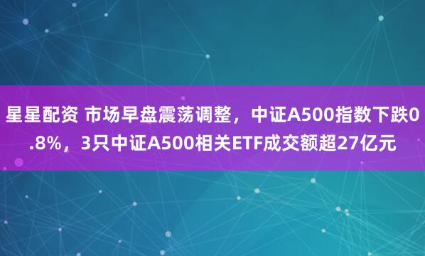 星星配资 市场早盘震荡调整，中证A500指数下跌0.8%，3只中证A500相关ETF成交额超27亿元