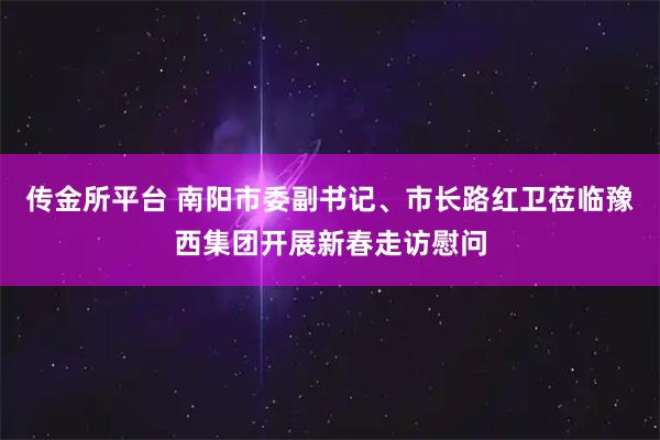传金所平台 南阳市委副书记、市长路红卫莅临豫西集团开展新春走访慰问